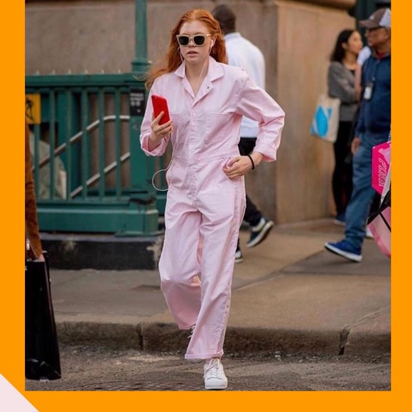 Pink glossier jumpsuit Clearance
